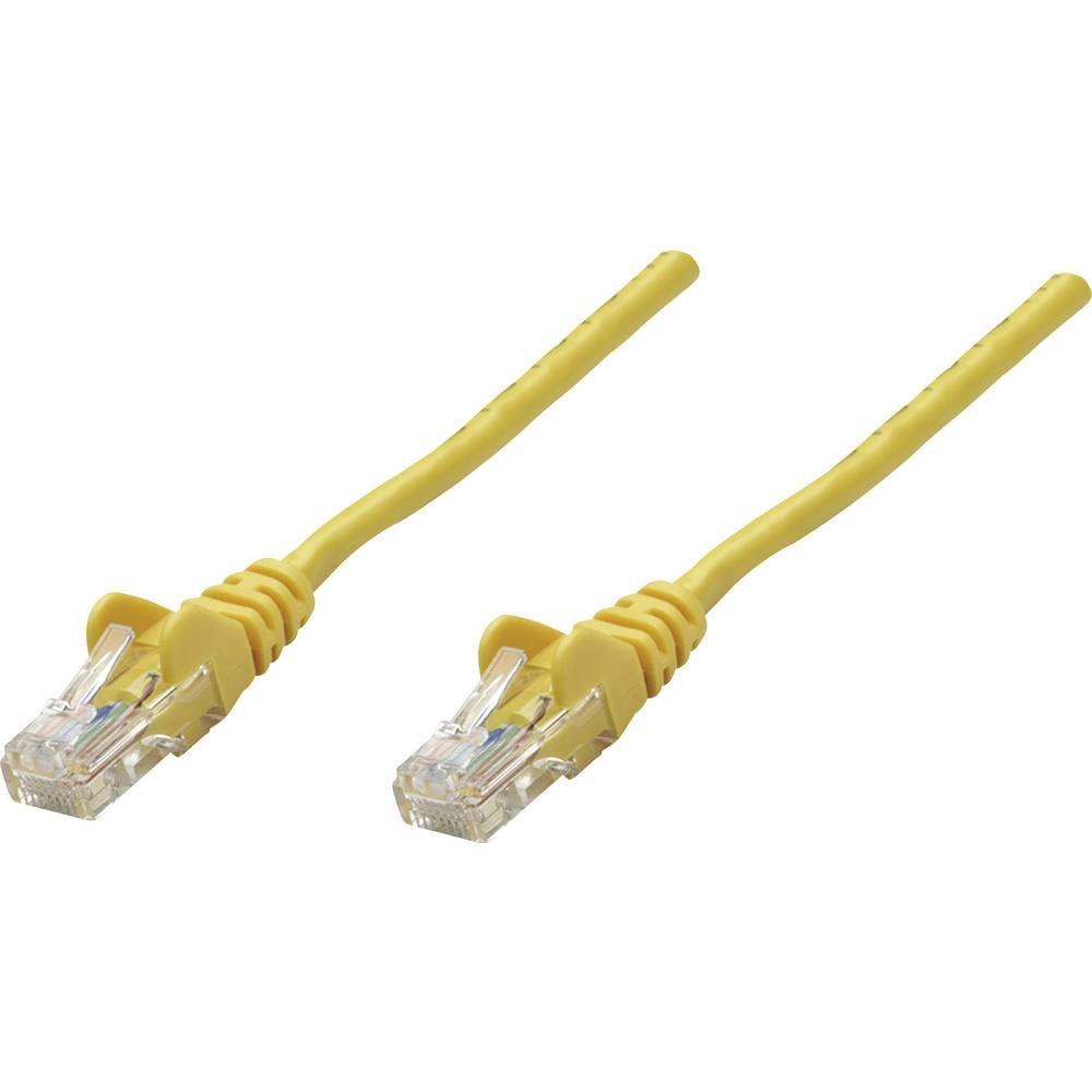 Intellinet Network Patch Cable, Cat6, 20m, Yellow, CCA, U/UTP, PVC, RJ45, Gold Plated Contacts, Snagless, Booted, Lifetime Warranty, Polybag - Cordon de raccordement - RJ-45 (M) pour RJ-45 (M) - UTP - CAT 6 - moulé, sans crochet - jaune