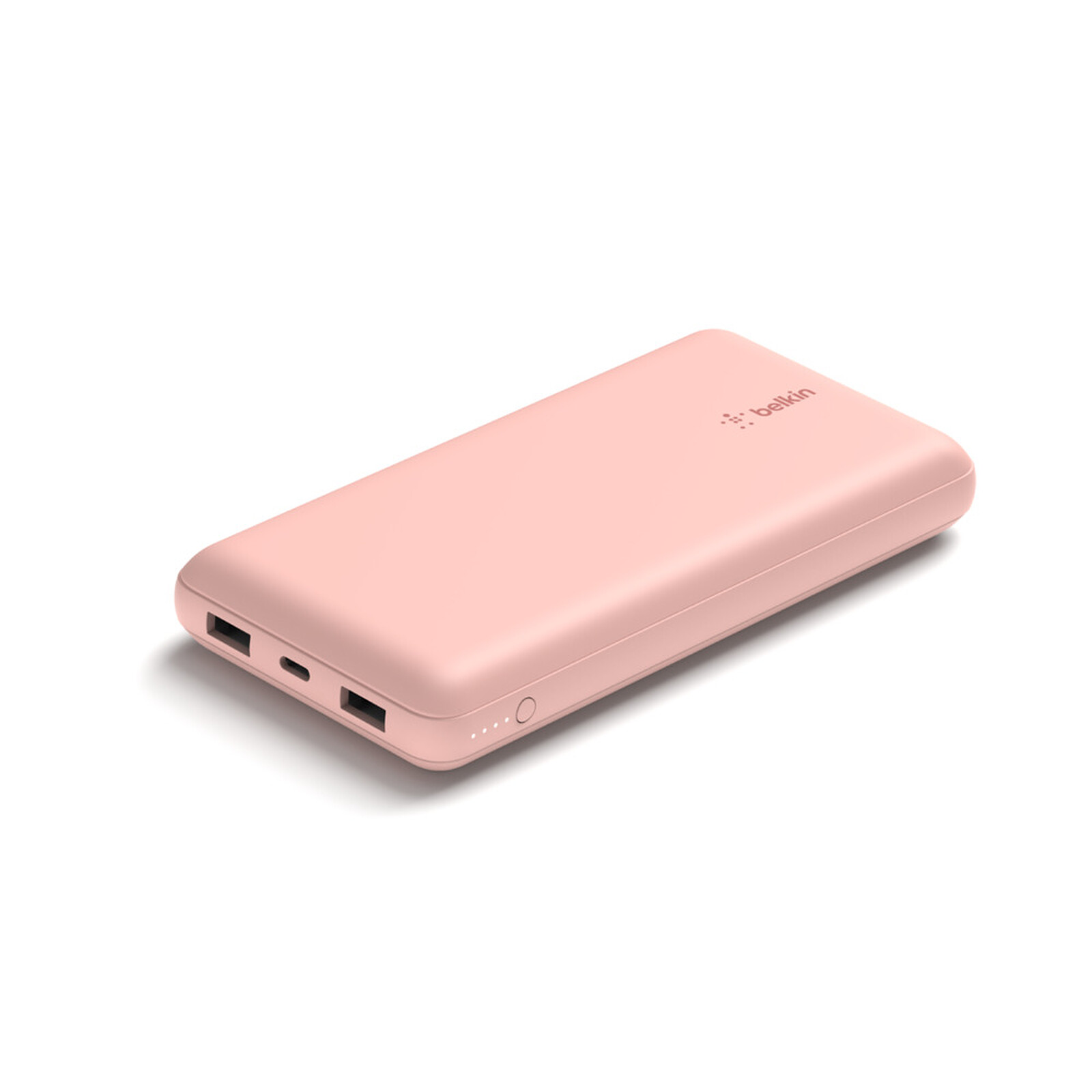 Batería externa Belkin 20K Boost con cable USB-A a USB-C Rosa