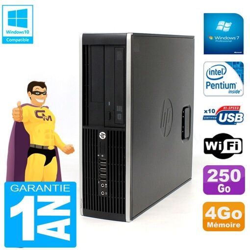 HP Compaq Pro 6200 SFF Desktop PC - Intel Pentium G840, 4GB RAM, 250GB HDD, DVD Burner, WiFi, Windows 7 Pro