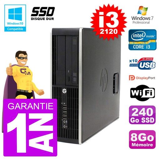 PC HP Elite 6200 SFF - Intel i3-2120, 8GB RAM, SSD de 240GB, Grabadora de DVD, Wifi