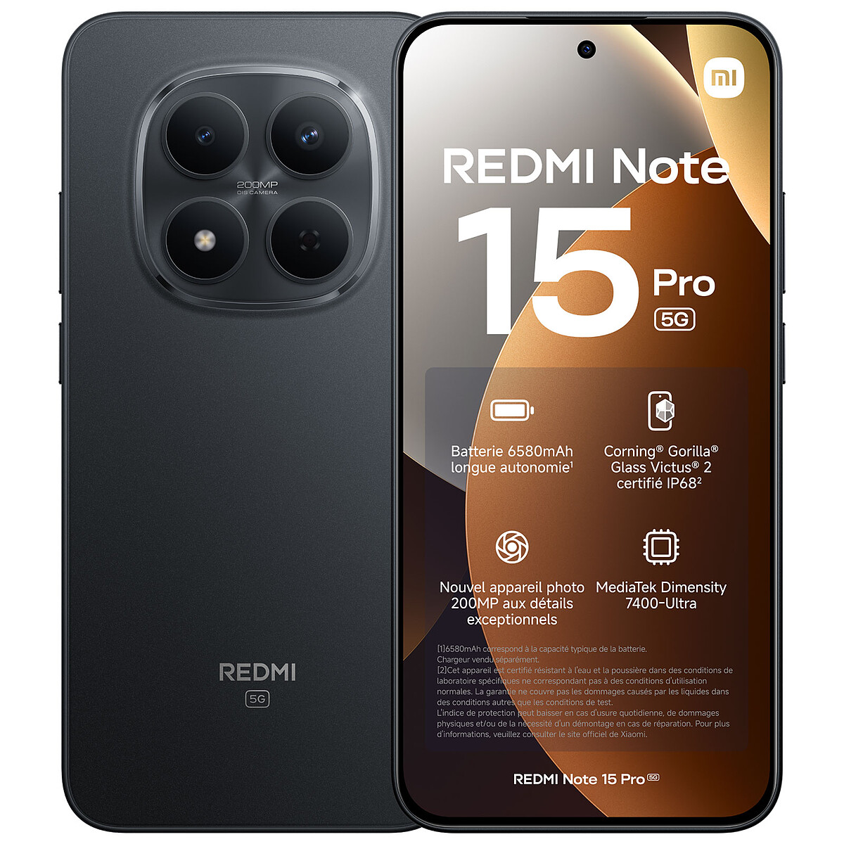 Xiaomi Redmi Note 15 Pro 5G Noir (8 Go / 256 Go)