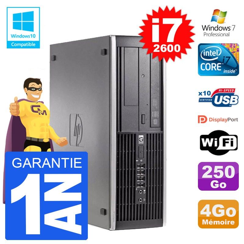 HP Elite 6200 SFF PC - Intel i7, 4GB RAM, 250GB HDD, DVD Burner, WiFi