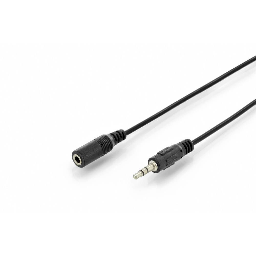 Cable de extensión de audio Digitus - Mini jack estéreo hembra a macho 3,5 mm - 1,5 m - Blindado - Negro