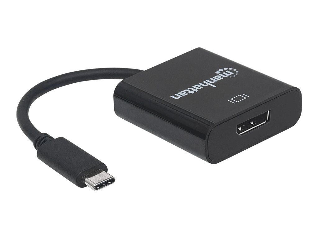 IC Intracom USB-C to DisplayPort 1.2 Cable, 4K@30Hz, 21cm, Black, Lifetime Warranty