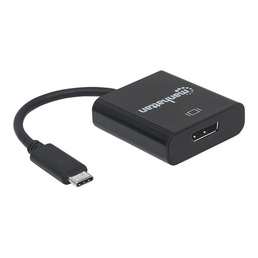 IC Intracom USB-C to DisplayPort 1.2 Cable, 4K@30Hz, 21cm, Black, Lifetime Warranty