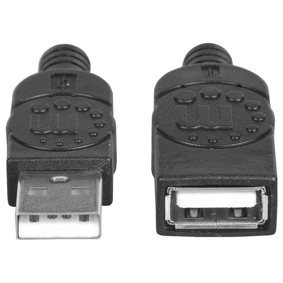 IC Intracom USB 2.0 Extension Cable, 1m (Male to Female), Hi-Speed, Black
