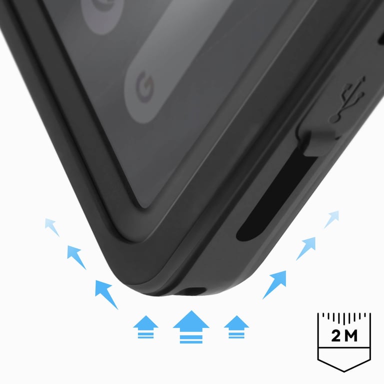 Caja resistente al agua Redpepper IP68 para Google Pixel 7a - Negra transparente