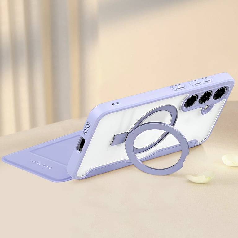 Estuche MagSafe Dux Ducis para Samsung S24 - Porta tarjetas, Anti-RFID, Anillo de soporte, Lavanda