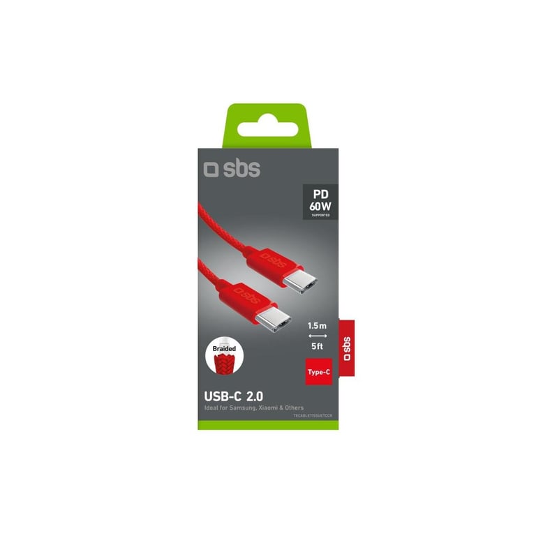 Cable USB-C SBS de 1,5 metros, Rojo