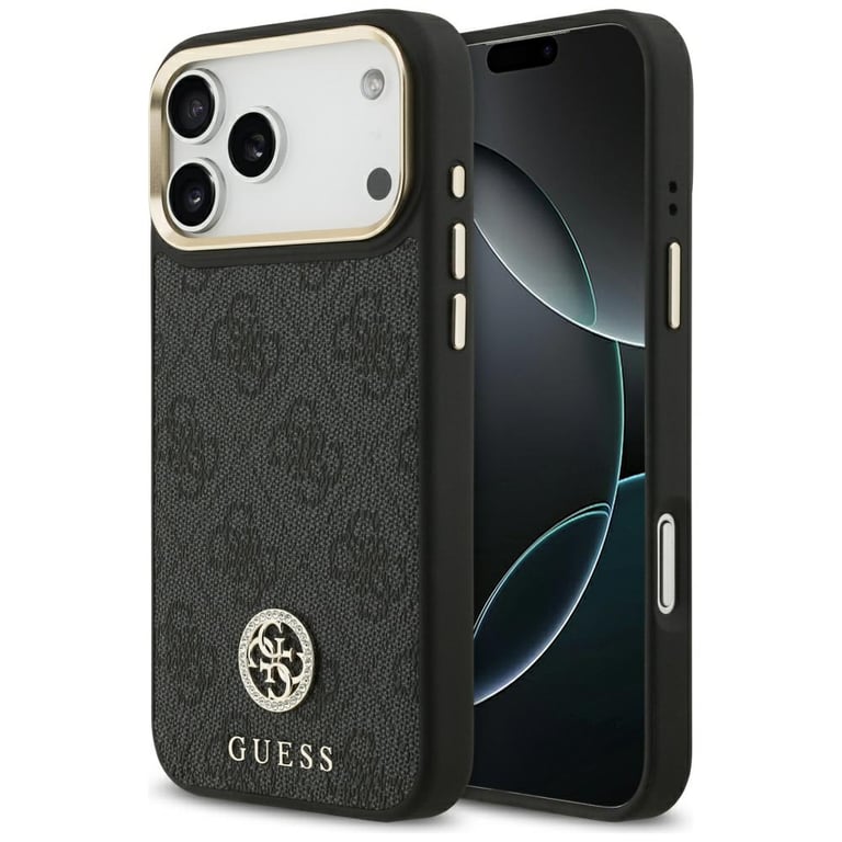 Estuche Guess MagSafe Logo Strass para iPhone 17 Pro Max - Negro