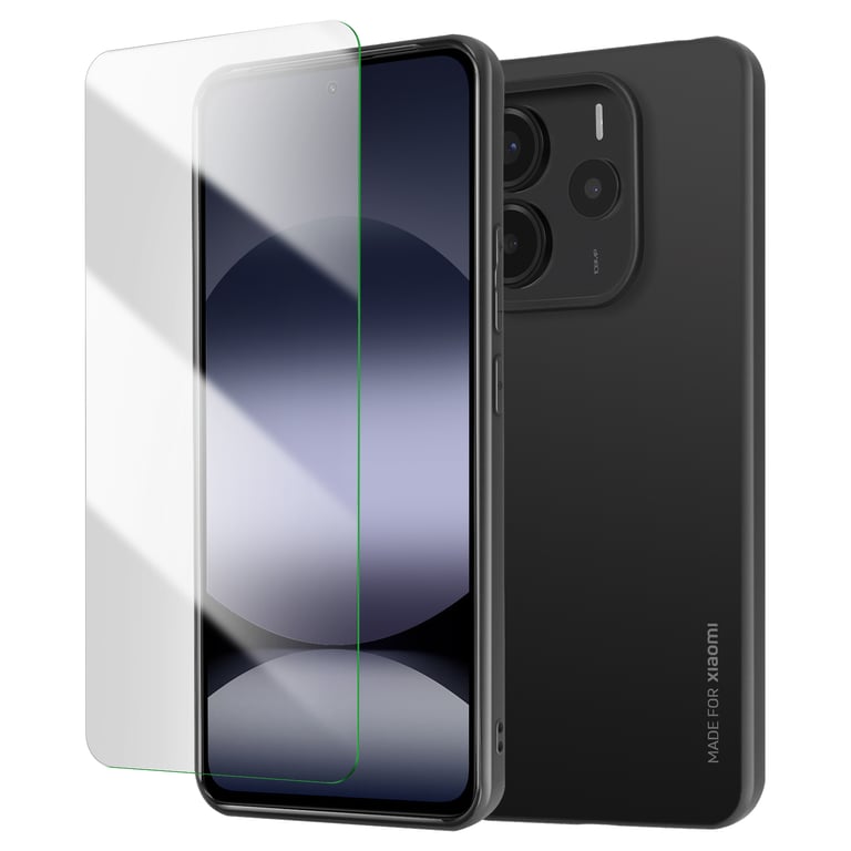 Pack de protección para Xiaomi Redmi Note 14 4G - Fundas y vidrio templado negro