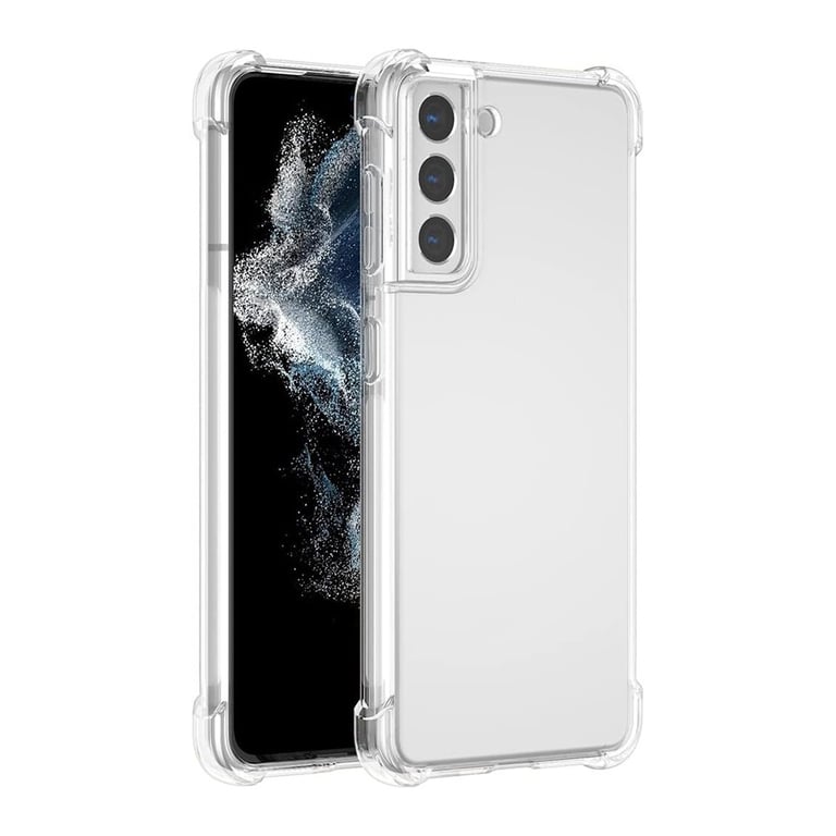 Caja resistente al impacto Evetane para Samsung Galaxy S22 5G con bordes reforzados - Fundas de silicona transparente