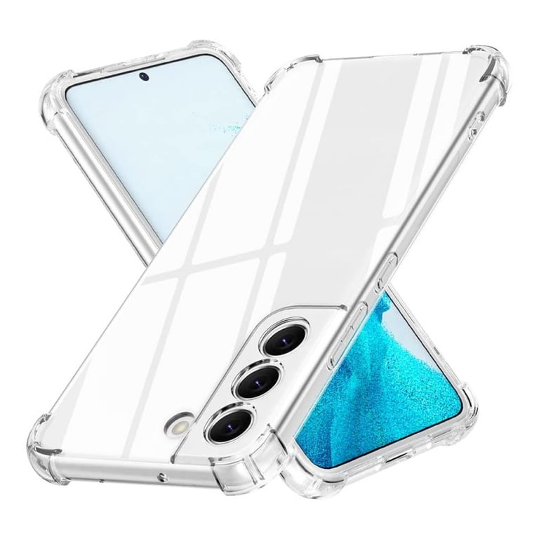 Caja resistente al impacto Evetane para Samsung Galaxy S22 5G con bordes reforzados - Fundas de silicona transparente