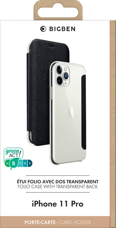 Fundas para teléfono Bigben Connected CRYSTALIP1958 para iPhone 11 Pro, Negro