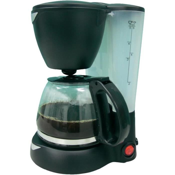 Cafetera de filtro 12V HTC Equipamiento 6 tazas 170W jarra de vidrio Negra - Nueva