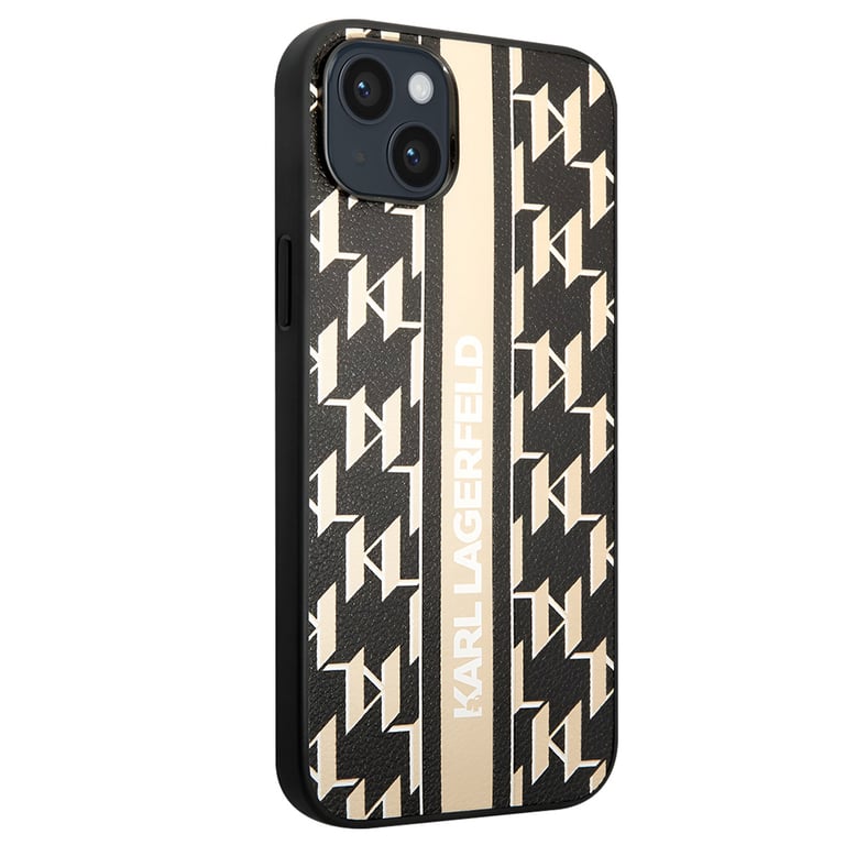 Fundas para Apple iPhone 14 Plus de Karl Lagerfeld con rayas Monograma - Negro