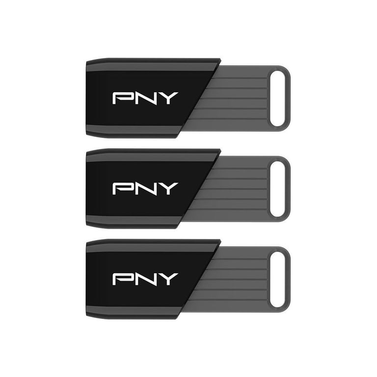 PNY Attaché X 128GB USB 3.2 Flash Drive - Black and Gray (Pack of 3)
