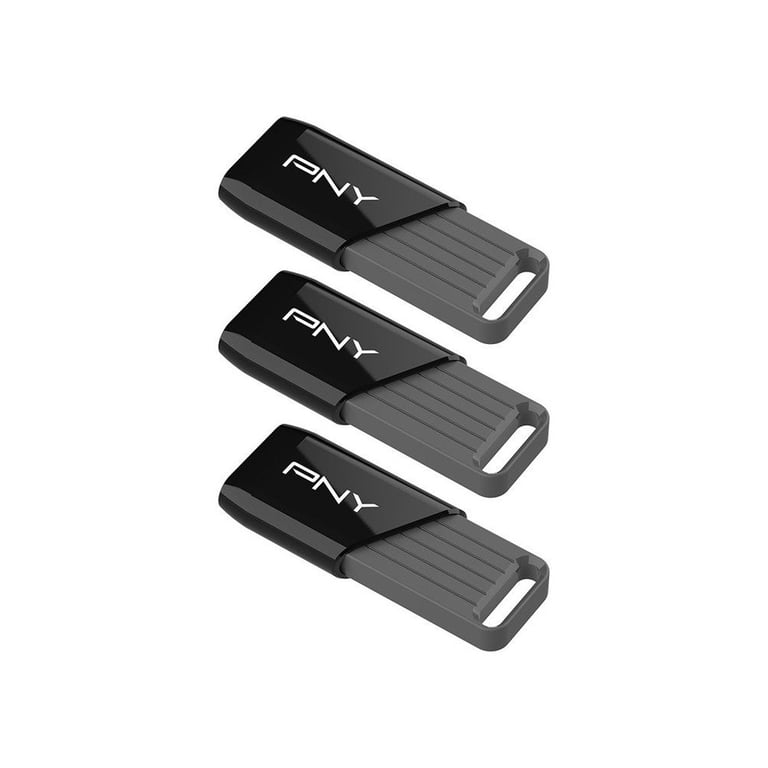 PNY Attaché X 128GB USB 3.2 Flash Drive - Black and Gray (Pack of 3)
