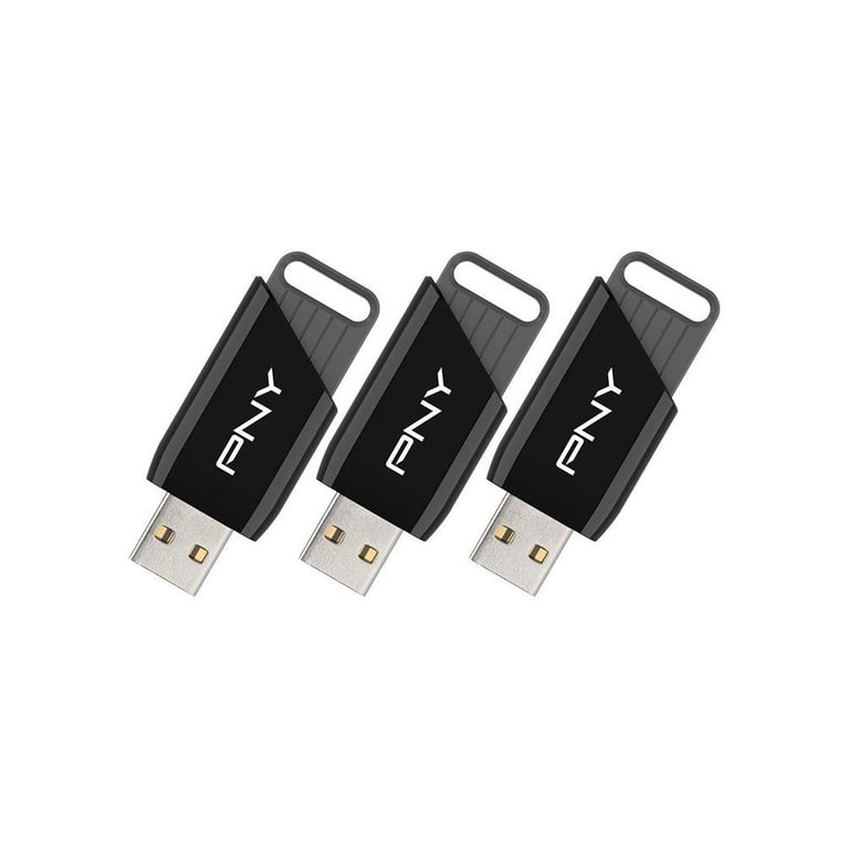 PNY Attaché X 128GB USB 3.2 Flash Drive - Black and Gray (Pack of 3)