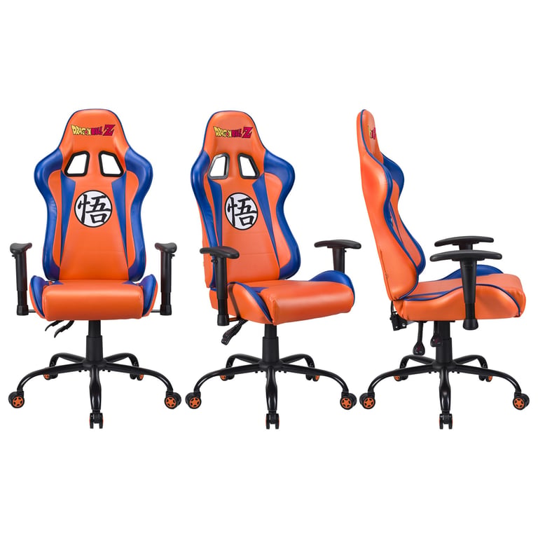 Chaise de jeu Subsonic DBZ pour PC - Rembourrée, grise et orange