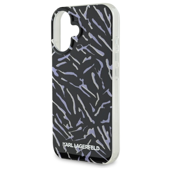 Estuche rígido Karl Lagerfeld para iPhone 16 6.1 - Púrpura con estampado de zebra y correa