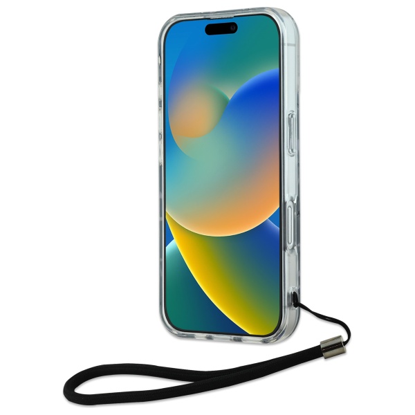 Fundas de Karl Lagerfeld para iPhone 16 Plus 6.7 - Estampado de cebra púrpura duro con cordón - Nuevo