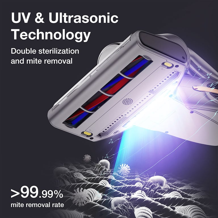 Aspiradora antiácaros Jimmy BX7 Pro de 700W con pantalla LED, reconocimiento inteligente de polvo y ultrasónidos - Gris - Nueva