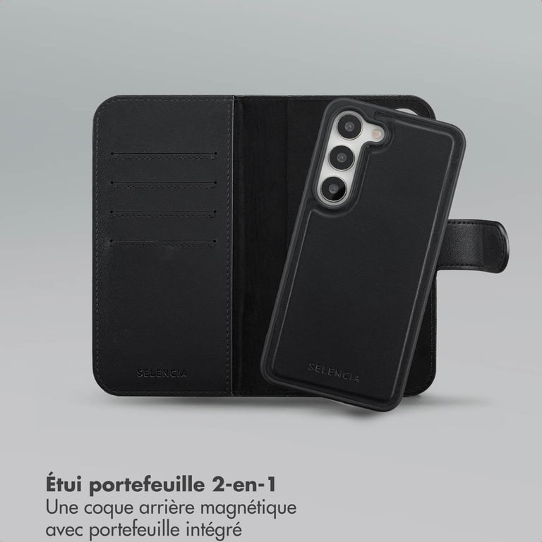 Fundas de cartera Selencia Olyn con MagSafe para Samsung Galaxy S23 - Negro