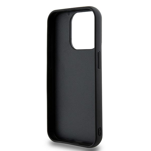 Fundas de teléfono rígido DKNY para iPhone 15 Pro Max 6.7 pulgadas - Negro patrón de goma repetido 3D