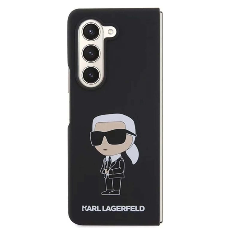 Fundas de silicona rígida Karl Lagerfeld para Galaxy Z Fold5, Negro - Nuevo