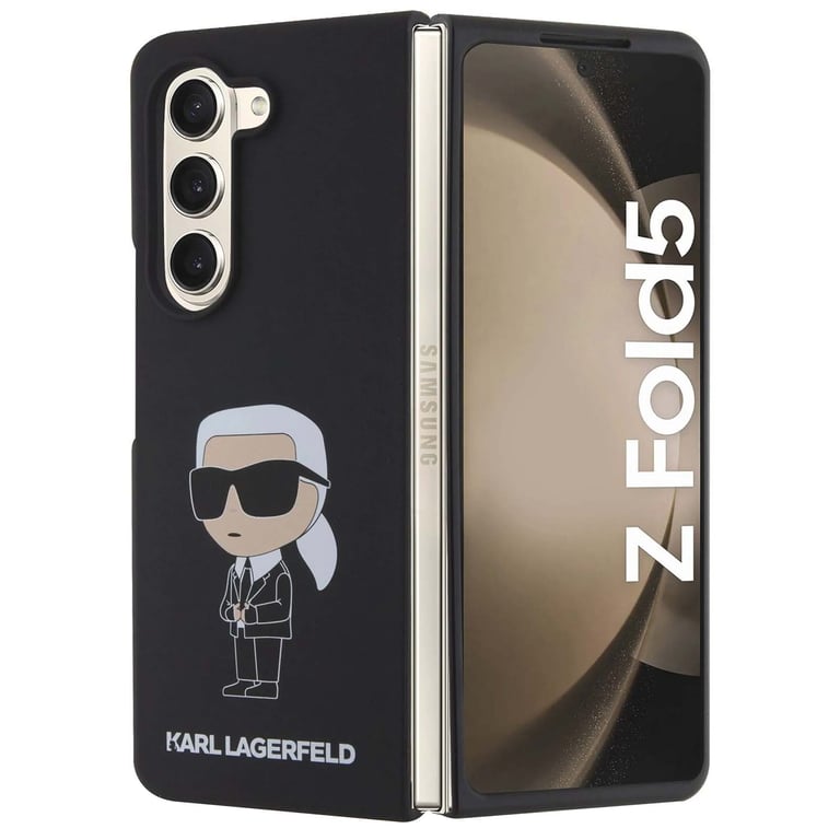 Fundas de silicona rígida Karl Lagerfeld para Galaxy Z Fold5, Negro - Nuevo