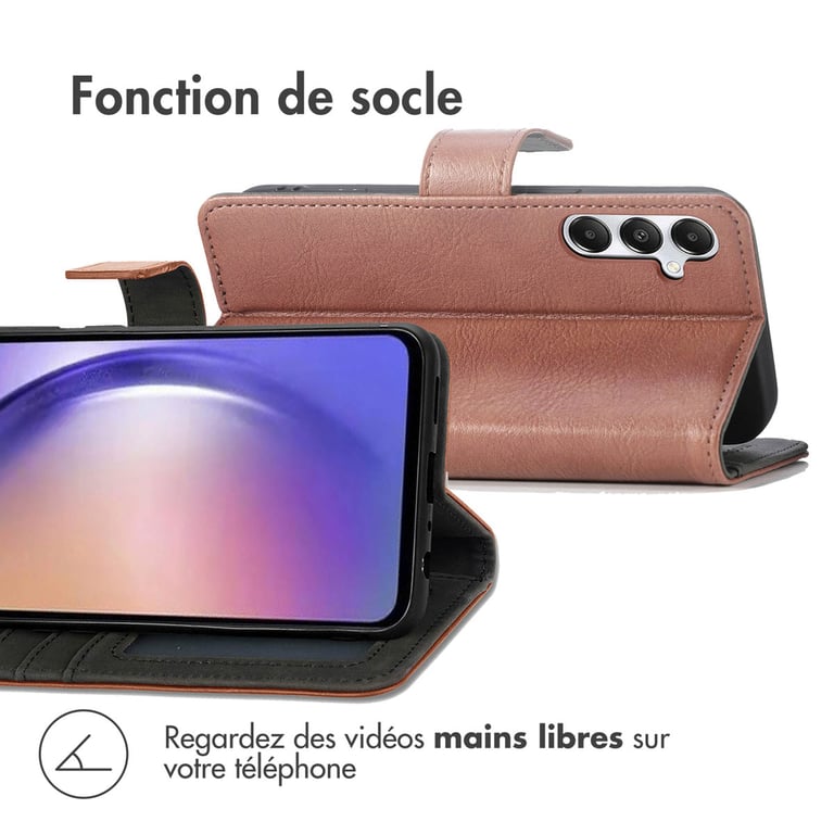 Estuche de teléfono billetera de lujo imoshion para Samsung Galaxy A55 - Marrón - Nuevo
