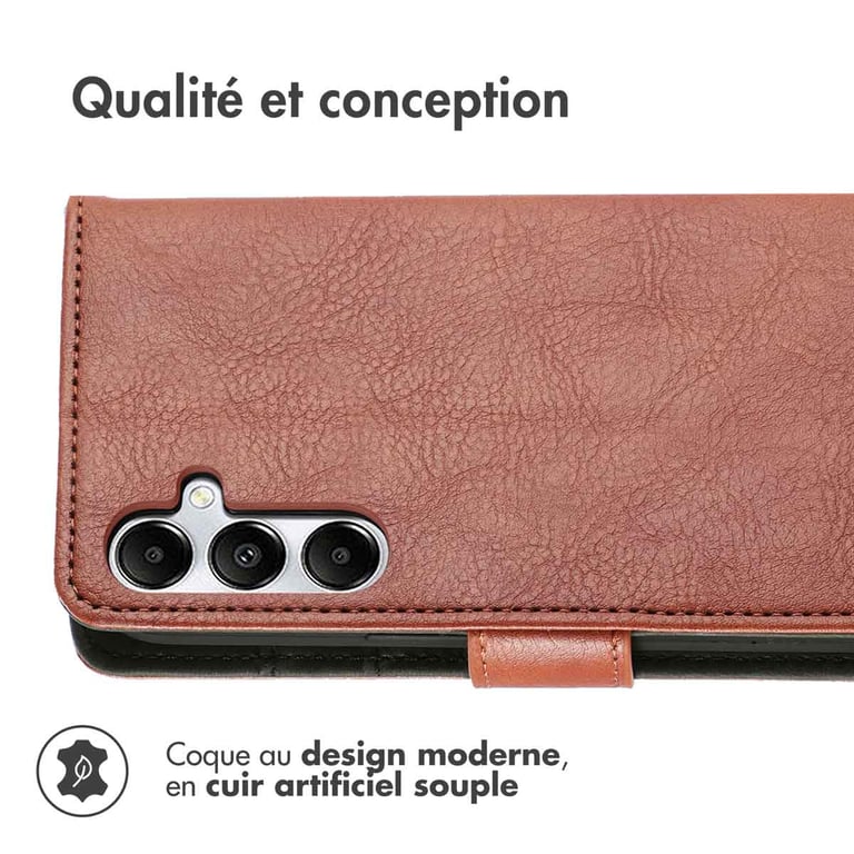 Estuche de teléfono billetera de lujo imoshion para Samsung Galaxy A55 - Marrón - Nuevo