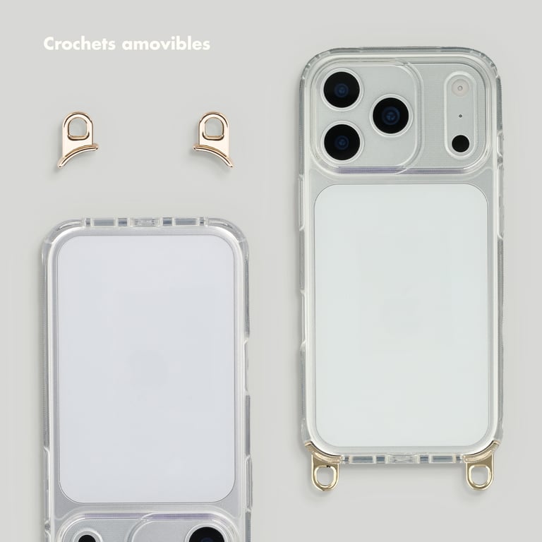 Caja trasera de Selencia con ganchos extraíbles para Apple iPhone 17 Pro - Transparente - Nueva