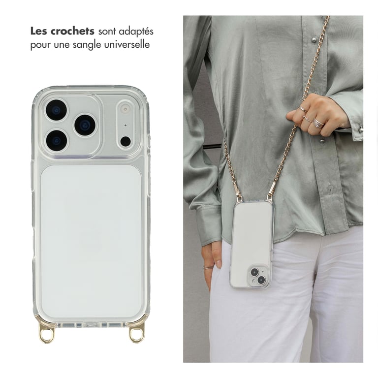 Caja trasera de Selencia con ganchos extraíbles para Apple iPhone 17 Pro - Transparente - Nueva