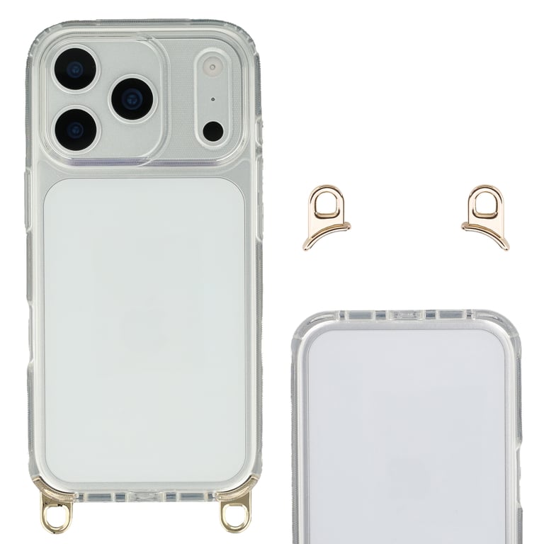 Caja trasera de Selencia con ganchos extraíbles para Apple iPhone 17 Pro - Transparente - Nueva