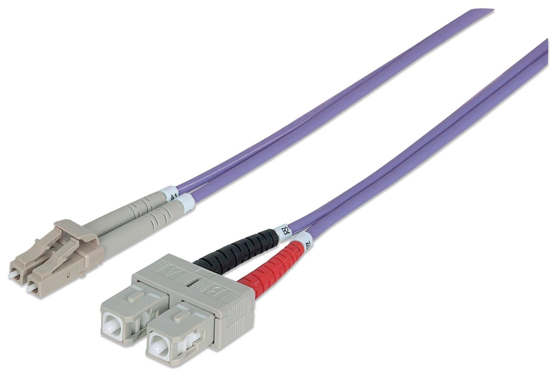 Cable de fibra óptica Intellinet 3 m LC a SC OM4 violeta