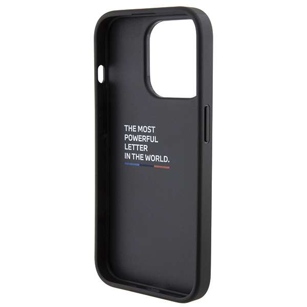 Caja dura BMW para iPhone 15 Pro 6.1 - Negra Grip Stand Smooth & Carbon - Nueva