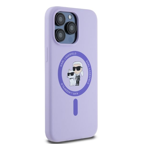 Fundas de teléfono Karl Lagerfeld para iPhone 15 Pro Max 6.7 pulgadas - Púrpura