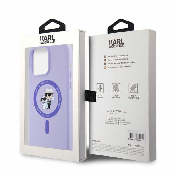 Fundas de teléfono Karl Lagerfeld para iPhone 15 Pro Max 6.7 pulgadas - Púrpura
