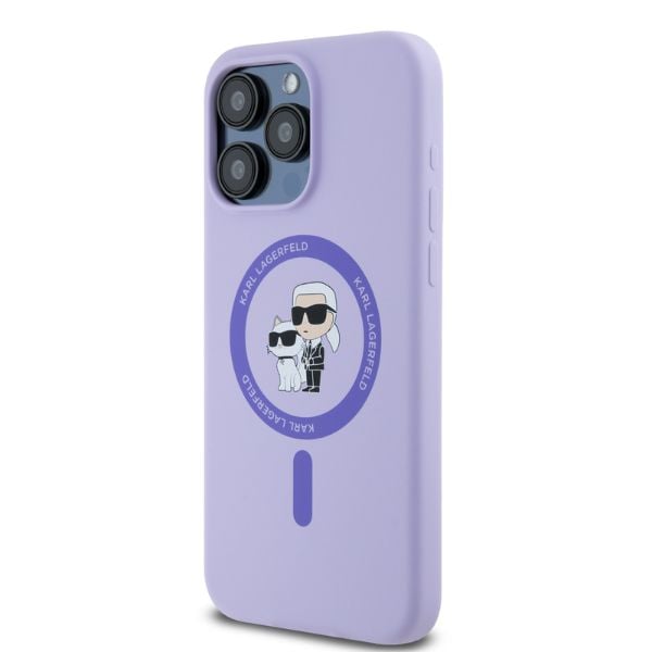 Fundas de teléfono Karl Lagerfeld para iPhone 15 Pro Max 6.7 pulgadas - Púrpura