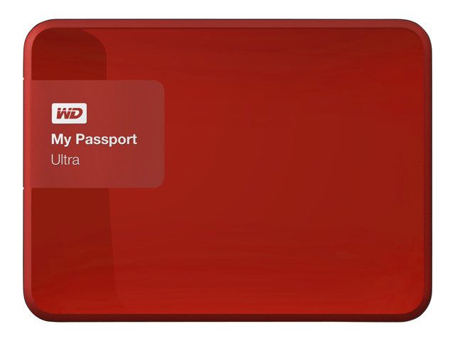 Disco duro externo WD My Passport Ultra 1 TB - Cifrado - USB 3.0 - Rojo
