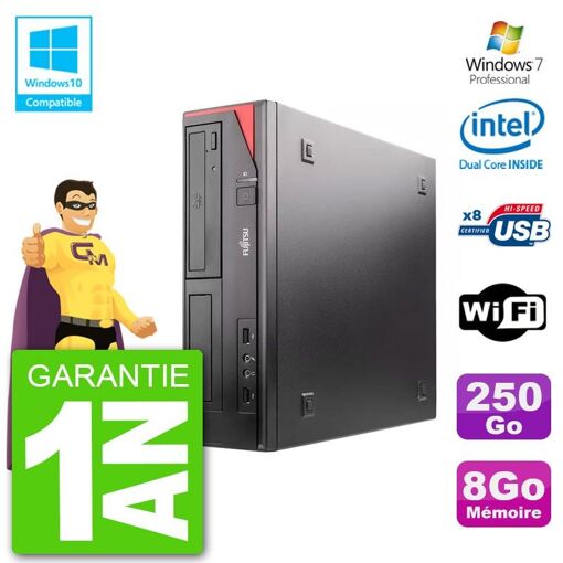 Fujitsu Esprimo E520 DT Desktop PC - Intel G3220 3.0GHz, 8GB RAM, 250GB HDD, DVD Drive, WiFi, Windows 7 Pro