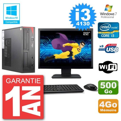 Fujitsu Esprimo E520 22-Inch Desktop PC - i3-4130, 4GB RAM, 500GB Hard Drive, DVD Burner, WiFi