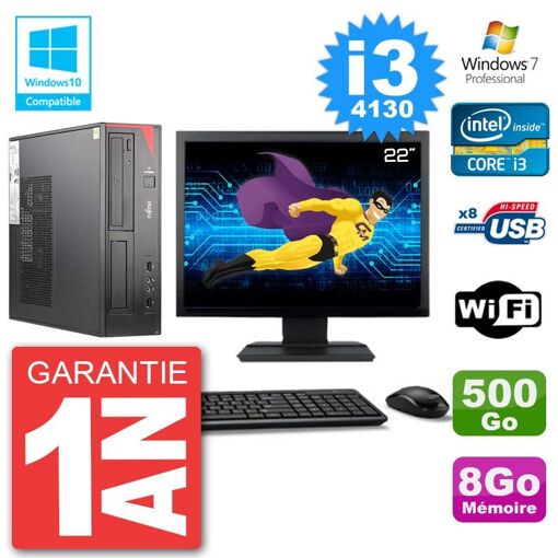Fujitsu Esprimo E520 22-inch Desktop PC (i3-4130, 8GB RAM, 500GB HDD, DVD Burner, Wifi, Windows 7 Pro)
