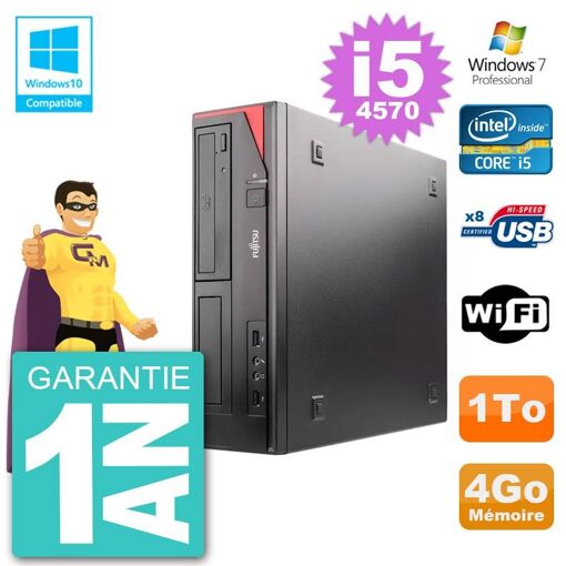 Fujitsu Esprimo E520 DT Desktop Computer - i5-4570, 4GB RAM, 1TB HDD, DVD Burner, WiFi, Windows 7 Pro