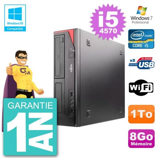 Fujitsu Esprimo E520 DT Desktop PC - i5-4570, 8GB RAM, 1TB HDD, DVD Drive, WiFi, Windows 7 Pro