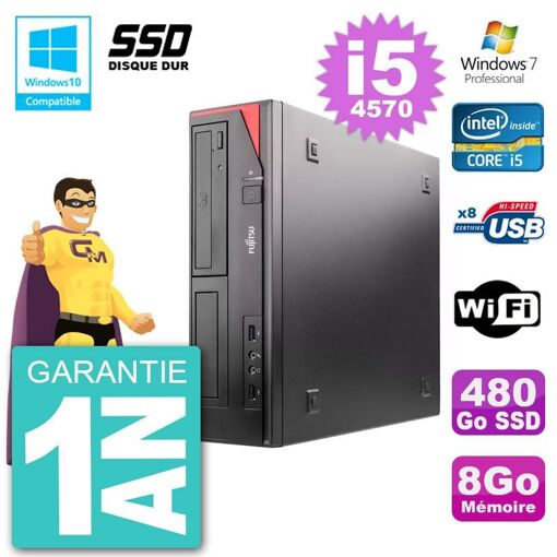 Fujitsu Esprimo E520 DT i5-4570 8GB RAM 480GB SSD DVD Wifi Windows 7 PC