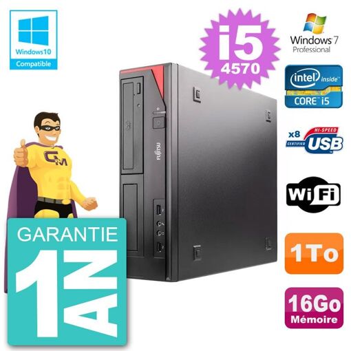 Fujitsu Esprimo E520 DT Desktop PC - Intel Core i5-4570, 16GB RAM, 1TB HDD, DVD Drive, WiFi, Windows 7 Pro