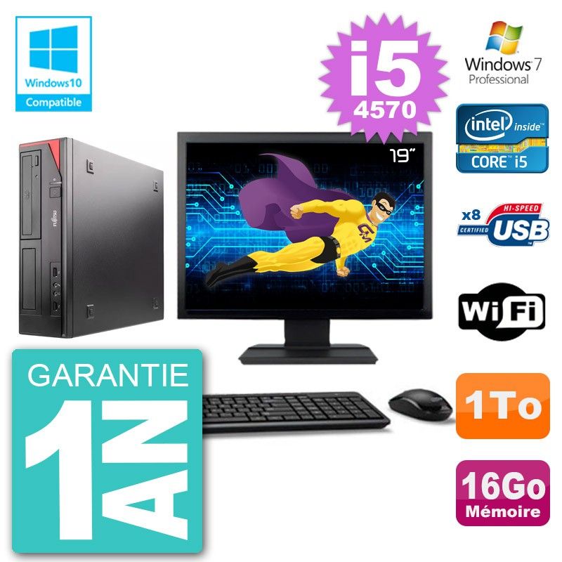 Fujitsu Esprimo E520 19-inch Desktop PC - Intel Core i5-4570, 16GB RAM, 1TB HDD, DVD Burner, WiFi